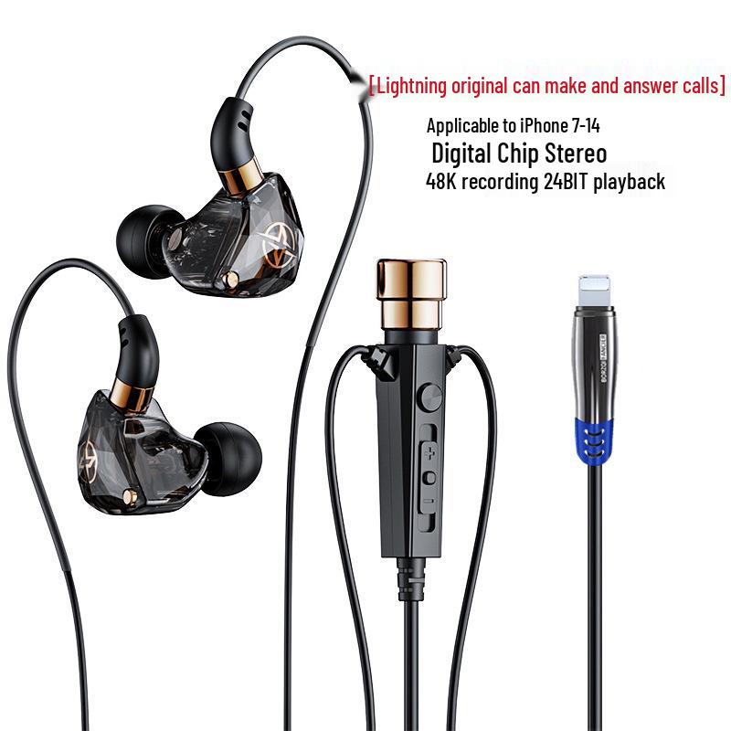 New Stereo Over-Ear Wired Headphones with Live Singing and Reverb Monitoring for K-Song Recording