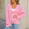 Women Oversized Button Down Cardigan Knitted Long Sleeve Open Front Sweater with Pockets Casual Fall Outerwear Coat