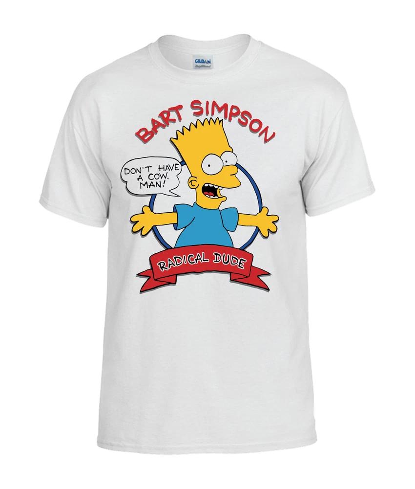 Bart Simpson Radical Dude Dont Have a Cow TShirt 90 style recreated S