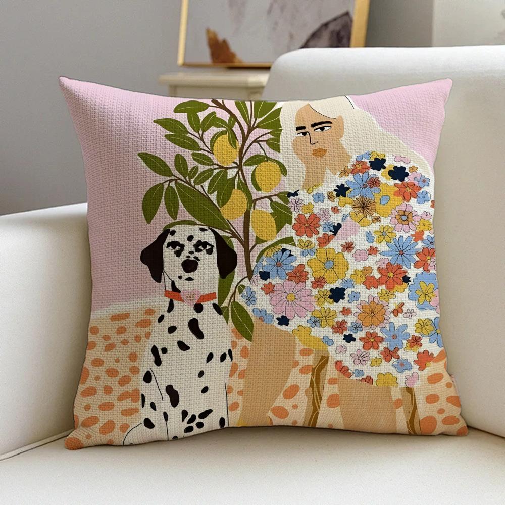A-Alja Horvat Cushion Cover Cushion Cover Pillowcase, Anti-Mite Invisible Zipper, Linen Sofa Cushion