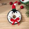 Christmas Tree Pendant Crochet Doughnut Keychain, Handmade Santa Claus/Reindeer/Penguin/Bear/Flower Wreath for Hand Knitted Keychain Bag Keys,