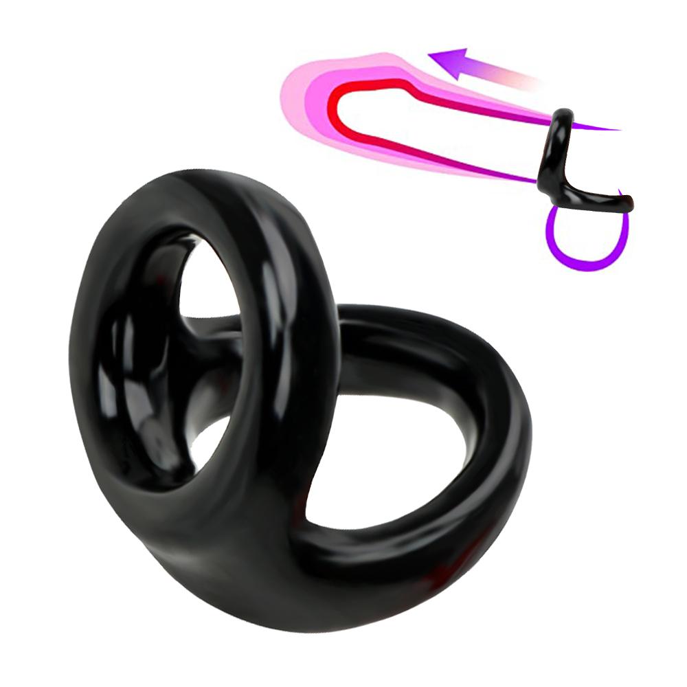 Reusable Cock Ring Silicone Dual Pleasure Penis Ring Male Delay Ejaculation Penis Stretcher Exercise Cockring Sex Toys for Men