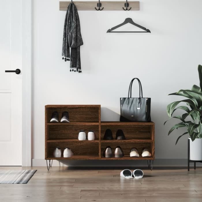 VidaXL Armoire à chaussures Chêne marron 102x36x60cm Bois d'ingénierie 831395