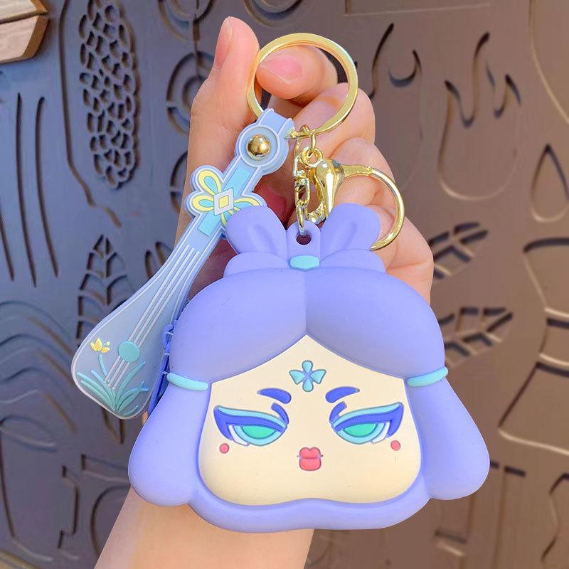Cartoon Exquisite Datang Lady Change Bag Keychain Creative Women'S Schoolbag Pendant Car Key Chain Gift