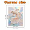 Pearl Painting Art Painting Kit for Adults and Beginners, Elegant White Betta Fish Sparkling Painting Craft Home Wall Decor Handmade Gift