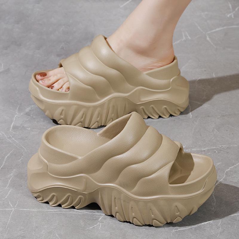 8 cm Super high heel slippers new women's clogs for summer platform elevated shoes woman outdoor slides chunky open toe slippers