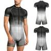 Costume da bagno intero da uomo a colori sfumati S-3XL Manica corta Zip frontale Pantaloncini a pantaloncino Tuta Rash Guard per Surf Nuoto Subacquea