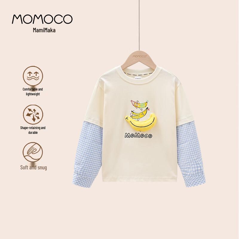 MOMOCO Boy s Trendy Cotton Long Sleeve T-Shirt 140