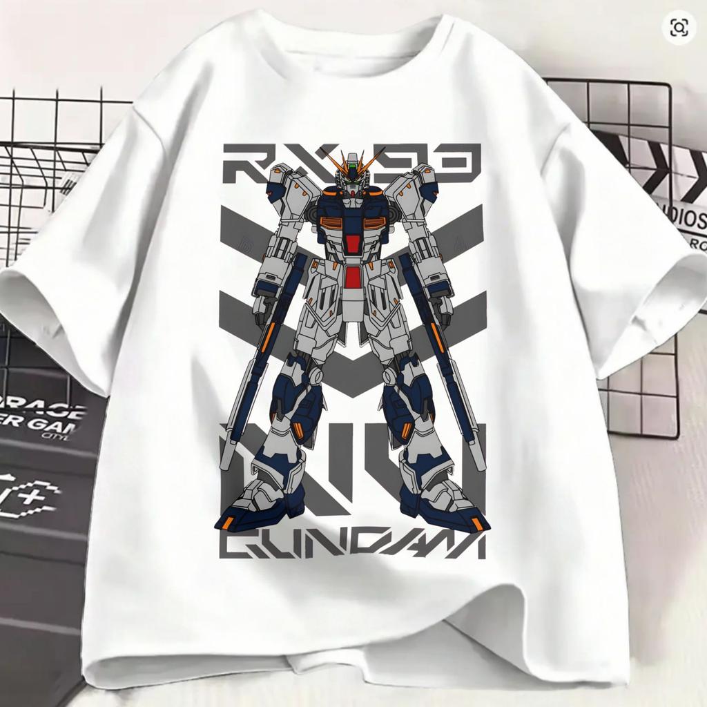 Amazing Gundam Tshirts Unisex Round Neck Cotton T Shirts Rx93 Nu Short Sleeve Tees Gift Idea Clothing