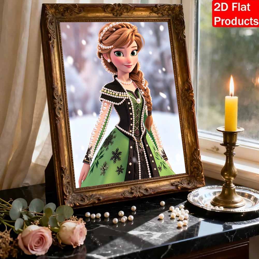 Disney Pearl Painting Frozen Anna 5D DIY Pearl Picture Crafts for Adults/Beginners Gift Ideas Home Decor