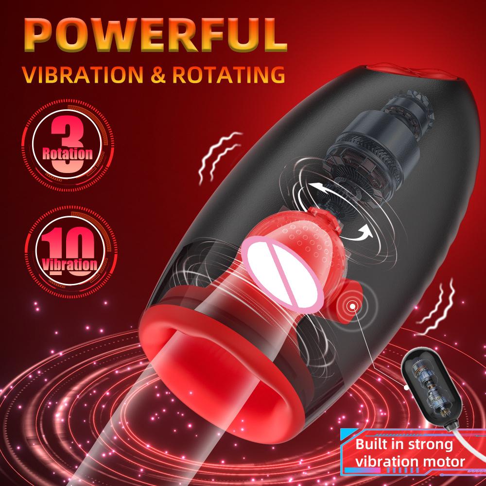 Automatic Male Masturbator Rotation Vagina Glans Vibrating Trainer Pocket Pussy Penis Blowjob Sucking Machine Sex Toys For Men