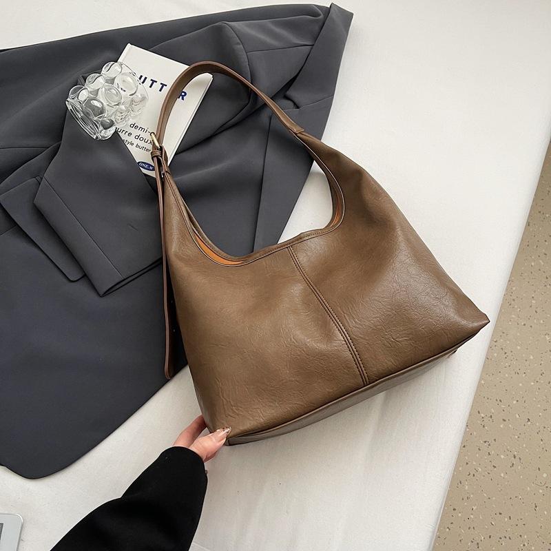 Premium sense Maillard tote bag women's 2025 new autumn and winter retro shoulder bag large capacity commuter bag