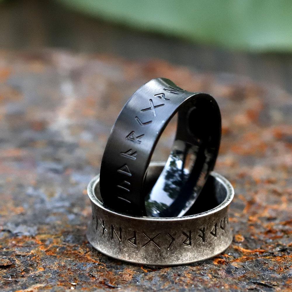 New Creative Design Stainless Steel Viking RUNE Ring Men Nordic Trinity Wedding Rings for gift Fashion Jewelry