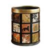 Round Trash Can French vintage Garbage for Bedroom Kitchen Bathroom Office Living Room Dorm Laundry Room Indoor