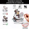 Christmas Party Supplies 2D Acrylic Angel Figurine with Warm LED Lights, Glowing Holiday Tabletop Decorative Signs Decor for Home Living Room