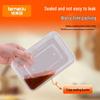 Temaiju Disposable Microwavable Transparent Rectangular Takeout Meal Box with Lid, 50-Pack
