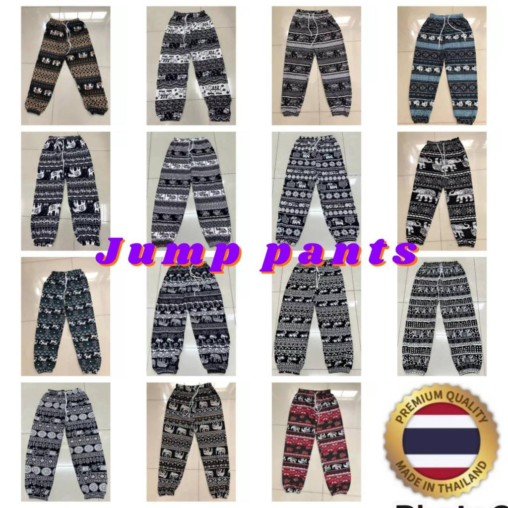 Elefanten Hose Lang Weites Bein Verstellbarer Elastischer Bund Riemen Unisex Damen Herren Druck Thailand Lässig Streetwear Strand Boho Retro Vintage