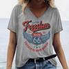 T-shirt da Donna Retro Stampa Grafica Estiva Casual Manica Corta Top Moda Scollo a V Vintage T-Shirt Abbigliamento Oversize Femminile