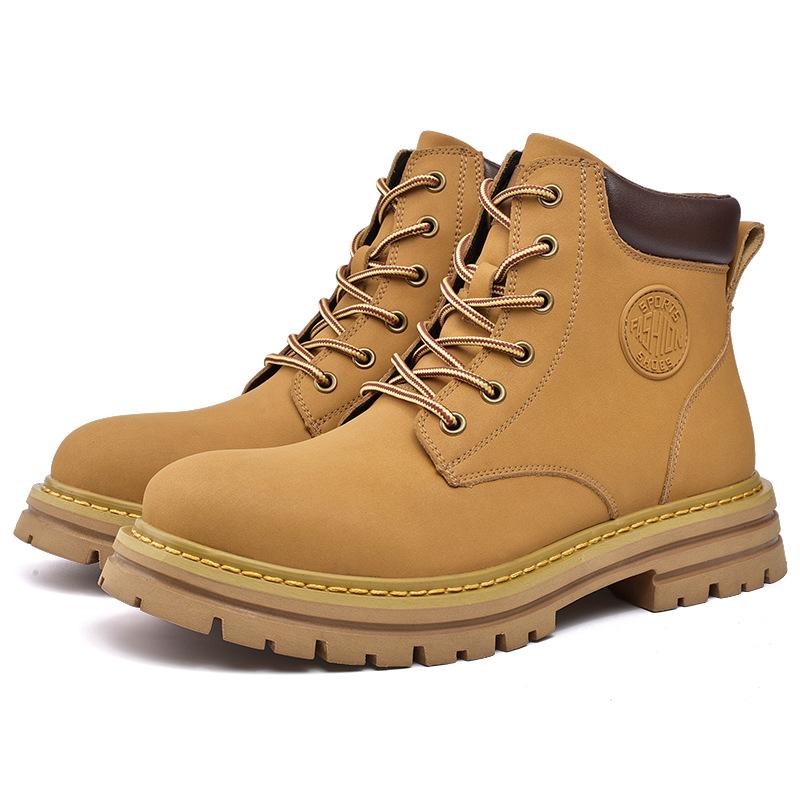 

Мужские высокие рабочие ботинки в британском стиле, новые мужские ботильоны в стиле ретро с толстой подошвой, небьющиеся рабочие ботинки 40