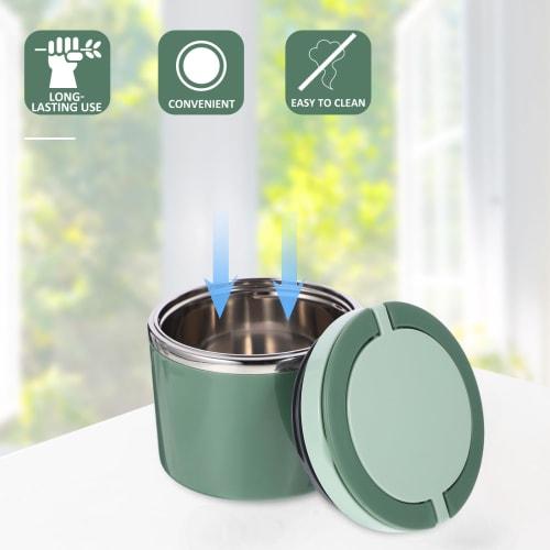 Soup Jar, Lunch Box, Summer/Winter, Large Capacity (1000ml), Leakproof, Portable, Stylish, Cute, Airtight, Stainless Steel, Lightweight, Compact, Stor