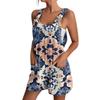Women's Summer Fashion Floral Print Jumpsuit Casual Romper Shorts