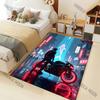 1PC Night Rider, Motorcycle Red Glow Carpet for Living Room Bedroom Sofa Home Decor Rus Non-slip Floor Mat Luxury Gift