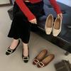 2025 Autumn New Metal Square Buckle Light Mouth Single Shoes Women's Thick Heel Square Head Commuting Mary Jane Shoes