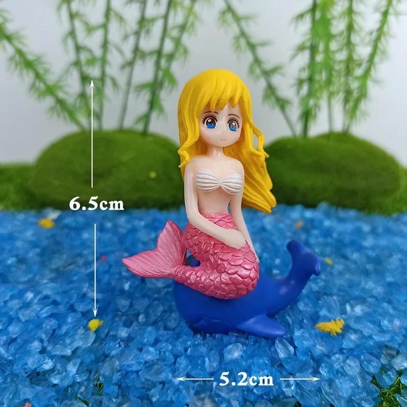 Beautiful Mermaid Aquarium Decorations Colorful Cartoon Mermaid Figurine Fish Tank Ornaments Desk Decorations