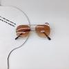 2025 Travel Sun Protection New Children's Personality Trendy Rainbow Cute Baby Sunglasses Retro Double Bridge Glasses