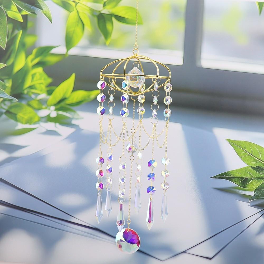 Natural Marbler Moon Crystal Wind Chime With Handcrafted Style For Home Decor