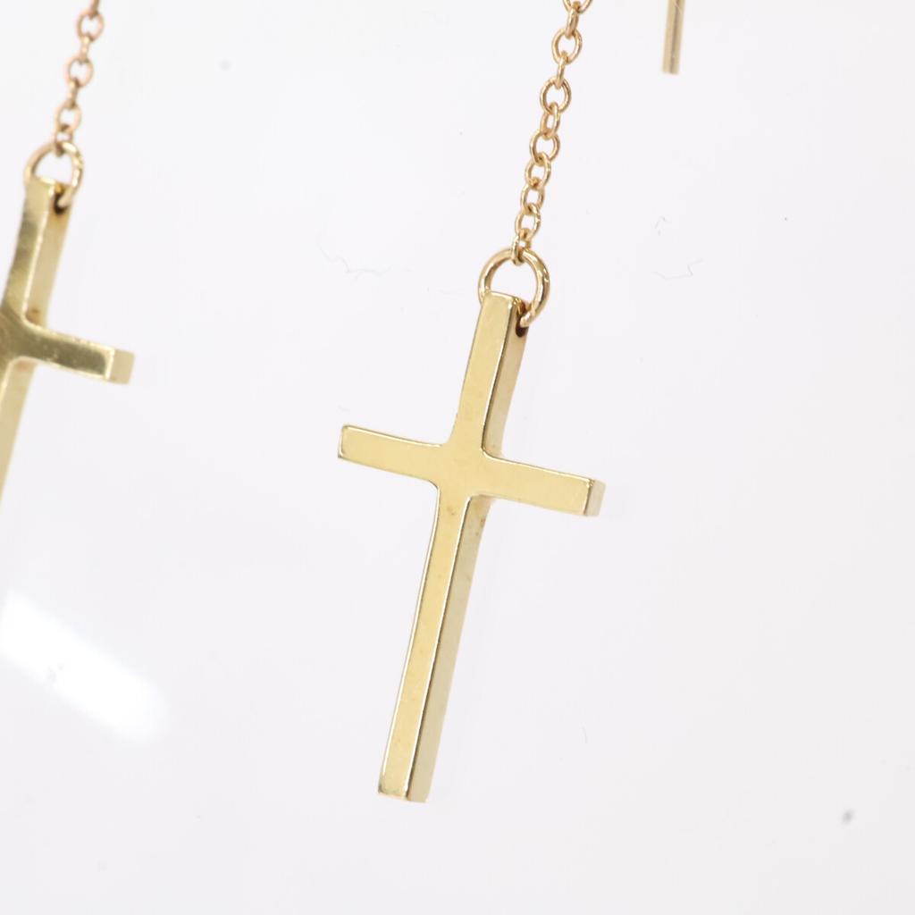 MIZUKI 14K Cross Chain Earring goldUsed