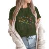 Women's Fashion Casual Printed Short Sleeve Round Neck Pullover Tops
