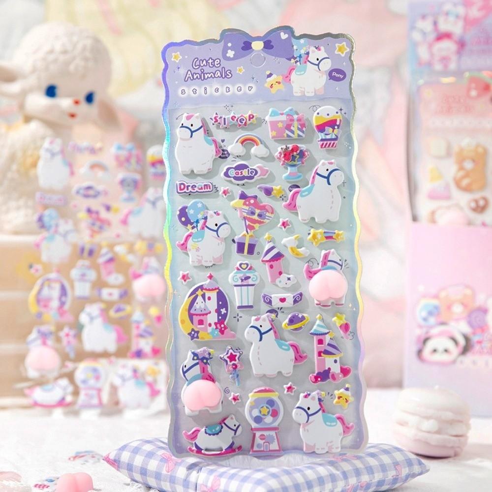 New Stereoscopic Effect 3D Bubble Foam Stickers Cartoon Soft Happy Buttocks Stickers Stress Relief Fart Peach Sticker DIY Crafts