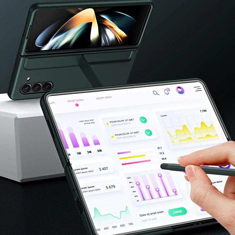 Shockproof Case for Samsung Galaxy Z Fold 5 Folding Phone Case with Invisible Pen Slot Holder Full Protection Covers