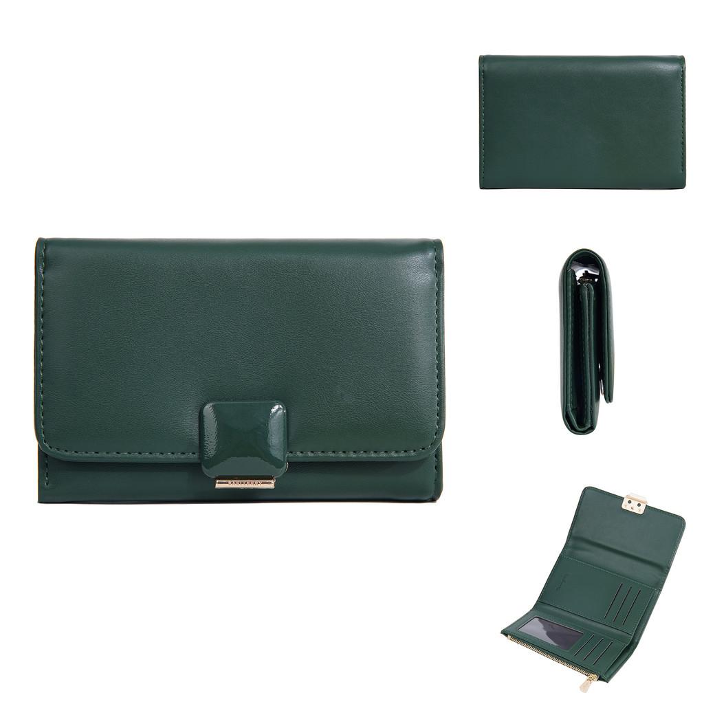 Ladies Wallet Card Holder Pu Leather Zipper Long Style For Daily Use