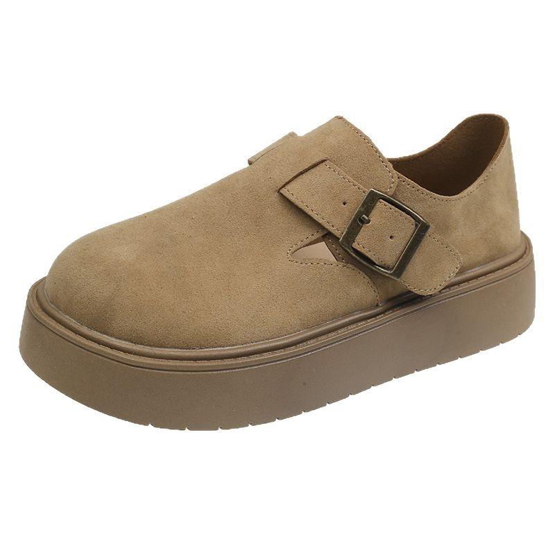 Retro platform lazy Polken single shoes women 2025 spring and autumn Korean version of the new one-pedal ugly cute big head single shoes women