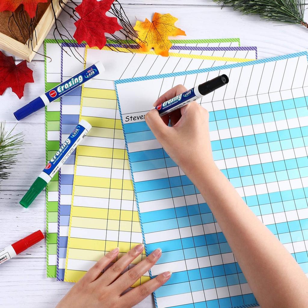 Outus 6 Pieces Incentive Reward Charts Laminated Dry Erase Incentive Chart Reward Chores Chart for Learning Attendance Homework Progress Tracking