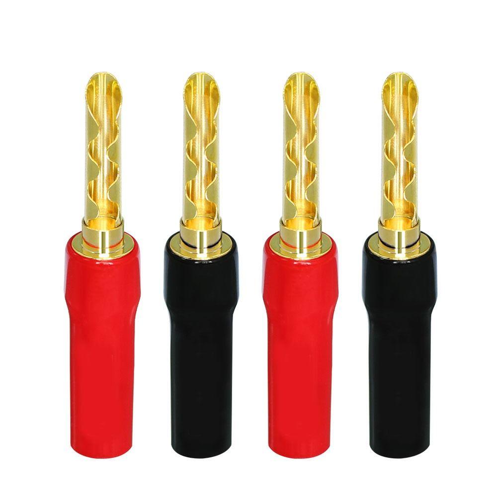 2/4Pcs 4.5MM Hole Spacing HiFi Speaker Banana Plugs Self-locking Banana Plug  Audio Cable Adapter