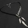 Fashion Korean New Necklace Bohemian Style Rope Chain Leaf Feather Pattern Pendant Necklace For Women Fine Jewelry Collares Gift
