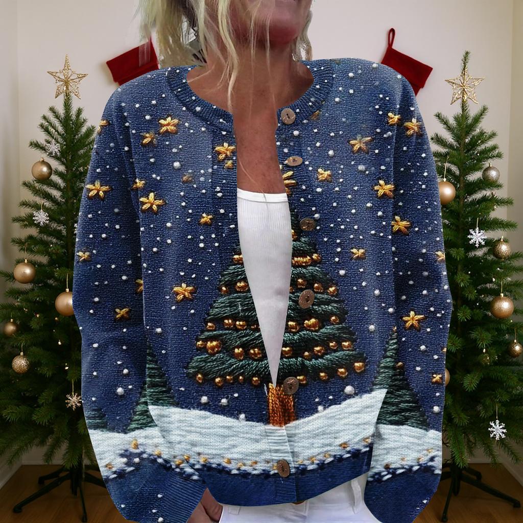 Women'S Christmas Sweater Cute Fun Christmas Sweater Fall And Winter Long Sleeve Knitted Sweater