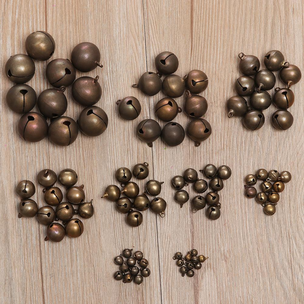 10PCS Handmade Retro Bronze Bell Small Copper Jingle Bells Necklace Bracelet Making Tools Campanula Accessory Home Decor Crafts 6mm