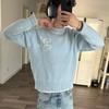 DRIPX Uomo Nuova Moda High Street Casual Streetwear Y2K Retro Maglione a Maniche Lunghe Pullover con Motivo a Logo M Firmato Top Lavorato a Maglia Boxy