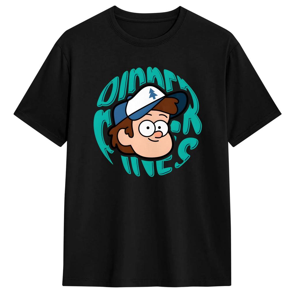 Dipper Pines Head TShirts Unisex GGravity Falls Novelty Pure Cotton Tee Shirt Crew Neck Short Sleeve T Shirts Original Clothing