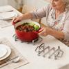 Stainless Steel Expanding Pot Holder Mat Heat Resistant Trivet NonSlip Contracting Expanding Design for Multiple Pans Easy Clean