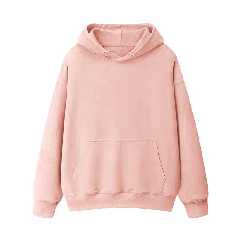 Fleece Thickened Loose Hooded Sweater Women's Autumn and Winter Warm Student Couple Solid Color Jacket Women's Clothing