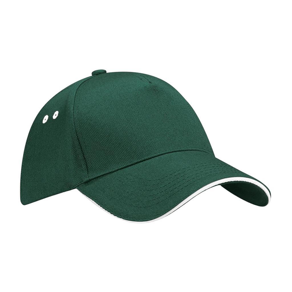 Beechfield Unisex Ultimate 5 Panel Contrast Baseball Cap With Sandwich Peak / Headwear