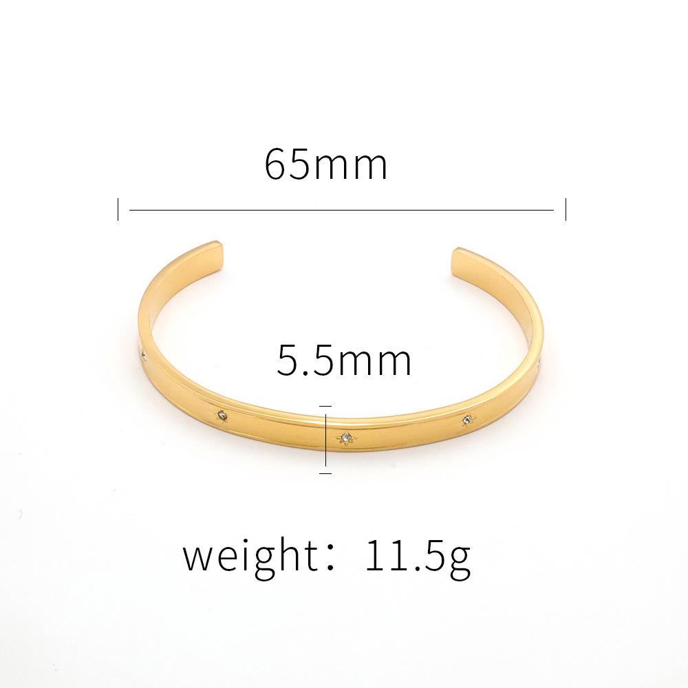 French Retro High-End Sense Fashion Versatile Titanium Steel Jewelry Women'S Opening Zircon Bracelet Does Not Fade