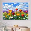 1pc Vibrant floral meadow - Party backdrop/Nature-inspired decor/Durable walls, floral decorations
