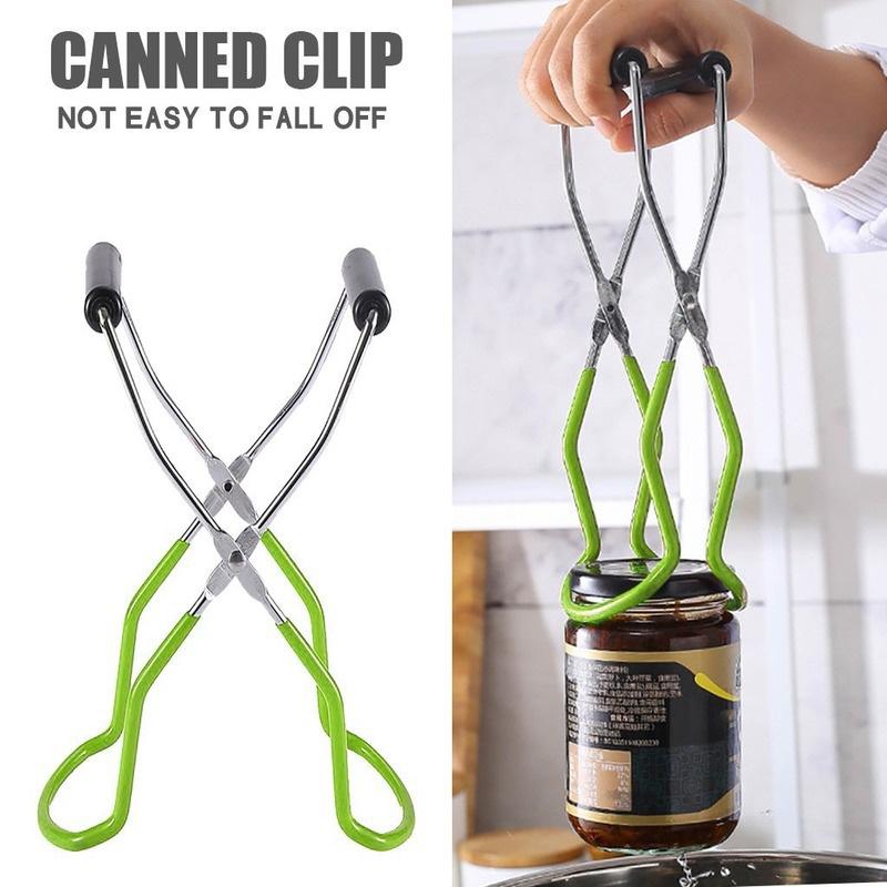 NewCanning Jar Lifter Stainless Steel Can Tongs Clip Heat Resistance Anti-clip Mason Jar Lifter Glass Bottle Holder Kitchen Tool