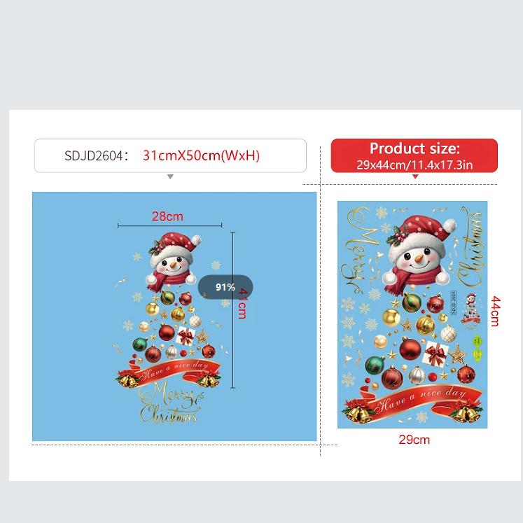 Adesivi per Vetrine Capodanno 2025 Decorazione Natalizia Babbo Natale Pupazzo di Neve Adesivo Albero di Natale Decorazione Vetro Decalcomania Regalo di Natale